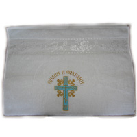 Вышивка на полотенце для крестин